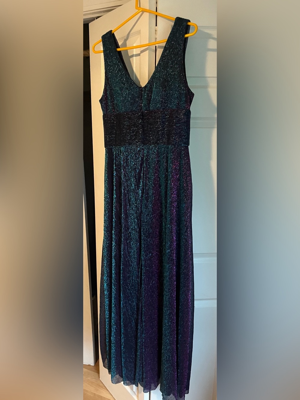R&M Richards shimmering mermaid metallic purple blue evening gown size 12 - Picture 11 of 14